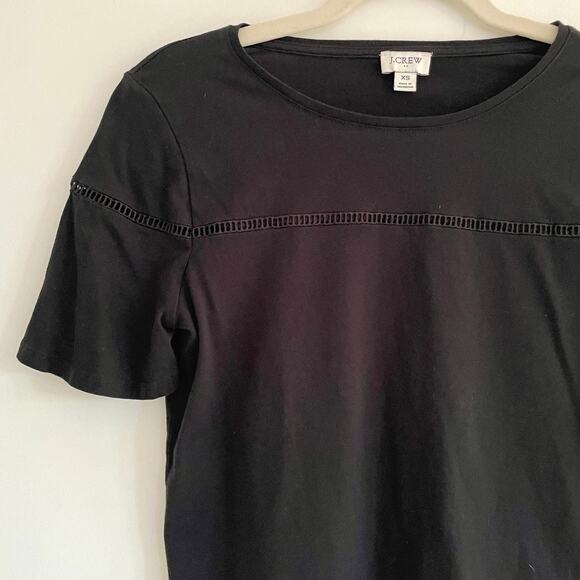 J. Crew - Black Cotton Eyelet T-Shirt - Picture 3 of 6